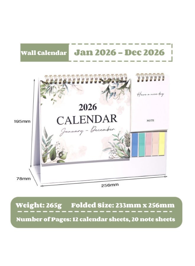 تقويم جداري شهري 2026 مع واقيات زوايا، قائمة مهام وملاحظات، مخطط شهري للعام الجديد، تقويم شهري كبير للمنزل والمكتب (تقويم مكتبي) - Image 2